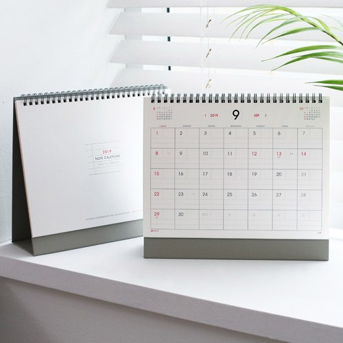 2NUL 2019 Note spiral desk flip calendar