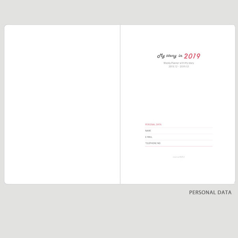 Personal data - 2019 My story large dated weekly planner scheduler