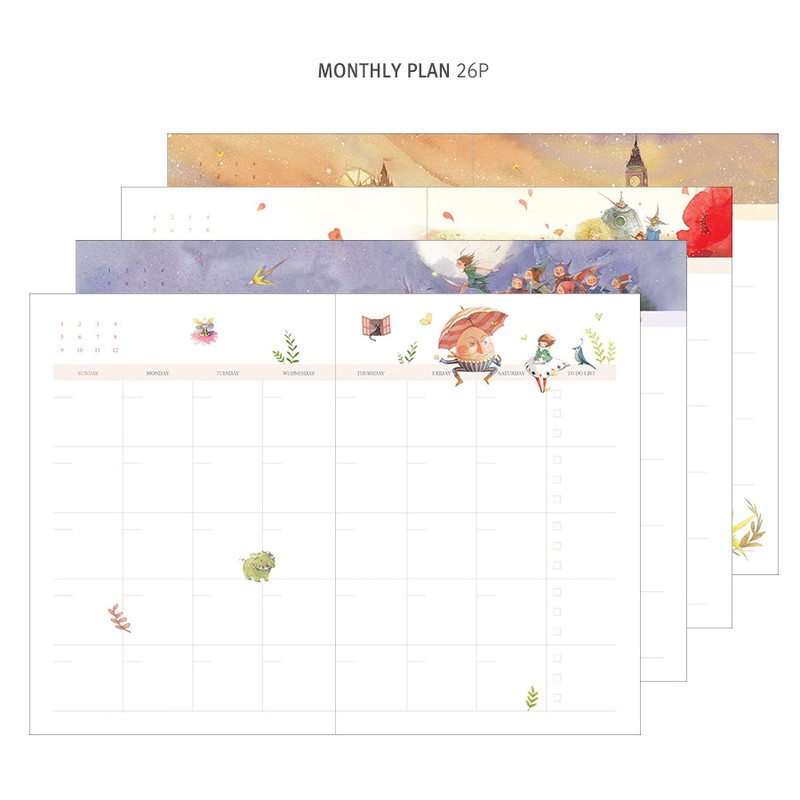 Monthly plan - Indigo Classic story undated monthly diary