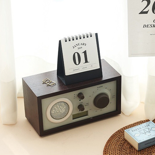 White - 2019 Classic small spiral bound desk flip calendar