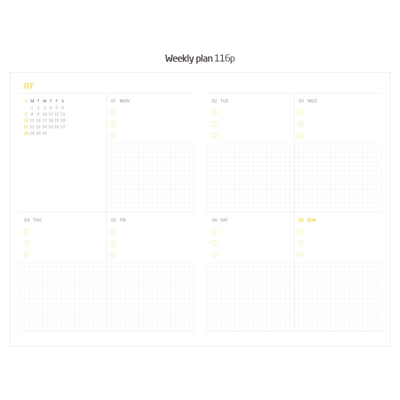 Weekly plan - 2019 Dot point dated weekly diary planner 