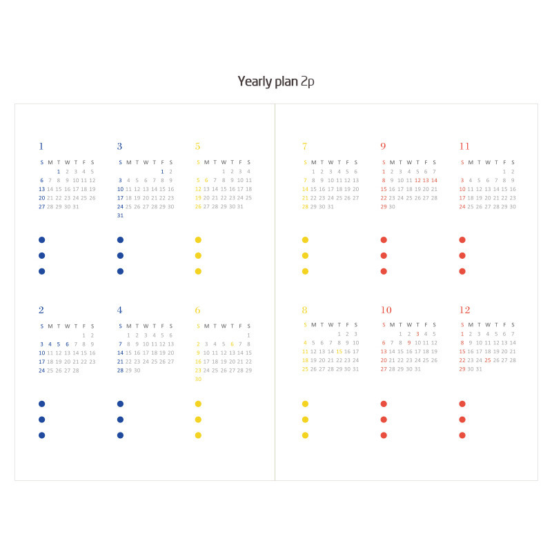 Yearly plan - 2019 Dot point dated weekly diary planner 