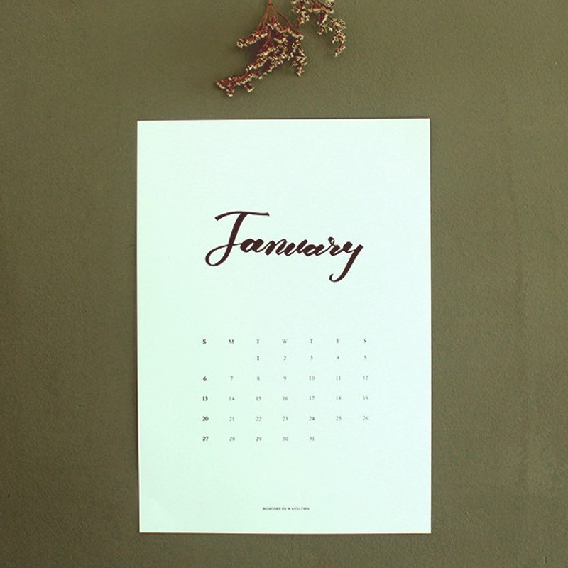 2019 Calligraphy A4 size calendar sheets pad 2019 Calligraphy A4 size calendar sheets pad