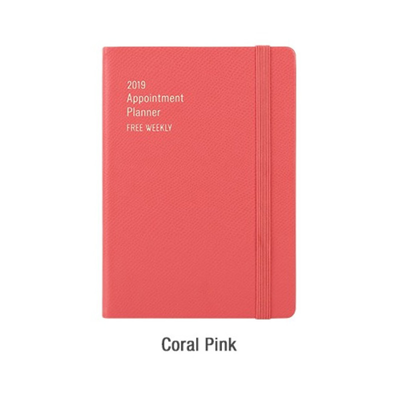 Coral pink - 2019 Appointment B6 free dated weekly planner