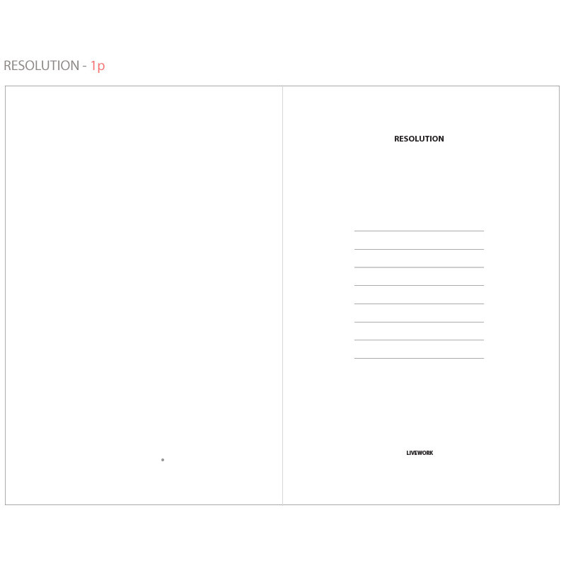 Resolution - Livework 2019 Life and pieces dated daily diary agenda