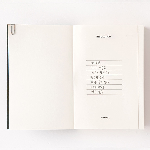 Resolution - Livework 2019 Life and pieces dated daily diary agenda