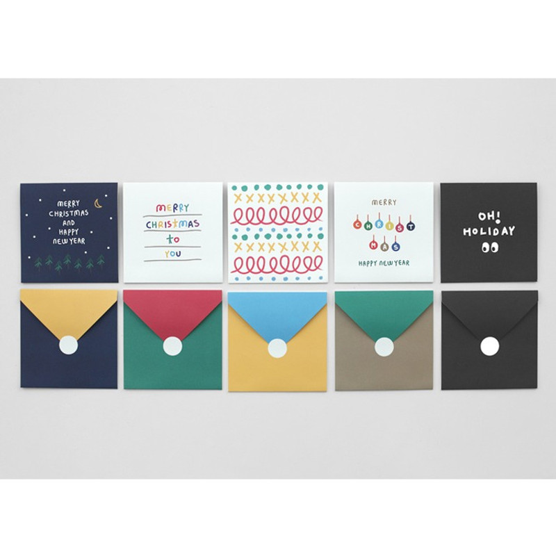 2NUL Christmas folded messages card set