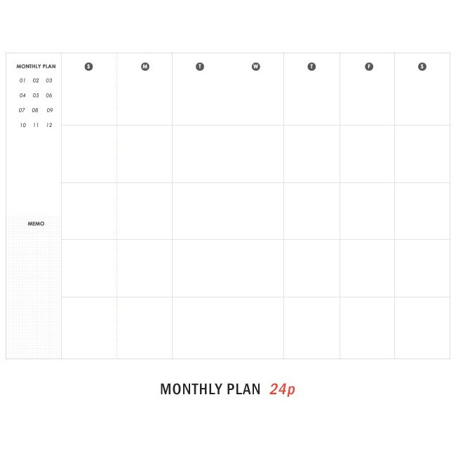 Monthly plan - 12 Months A6 size undated monthly scheduler