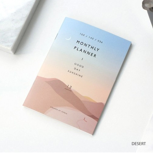 Desert - 12 Months A6 size undated monthly scheduler