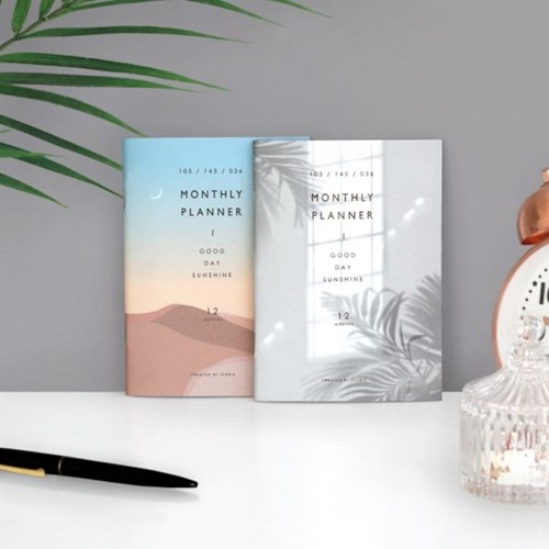 ICONIC 12 Months A6 size undated monthly scheduler agenda