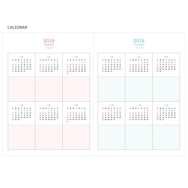 Calendar - 3AL Hello 2019 small dated weekly agenda scheduler