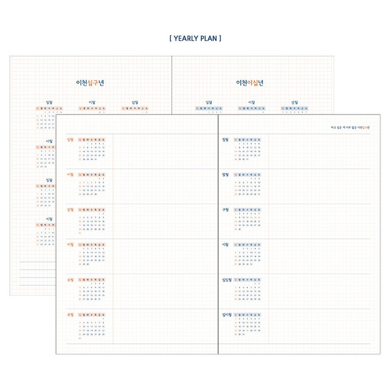 Yearly plan - My 2019 illustration dated monthly planner agenda