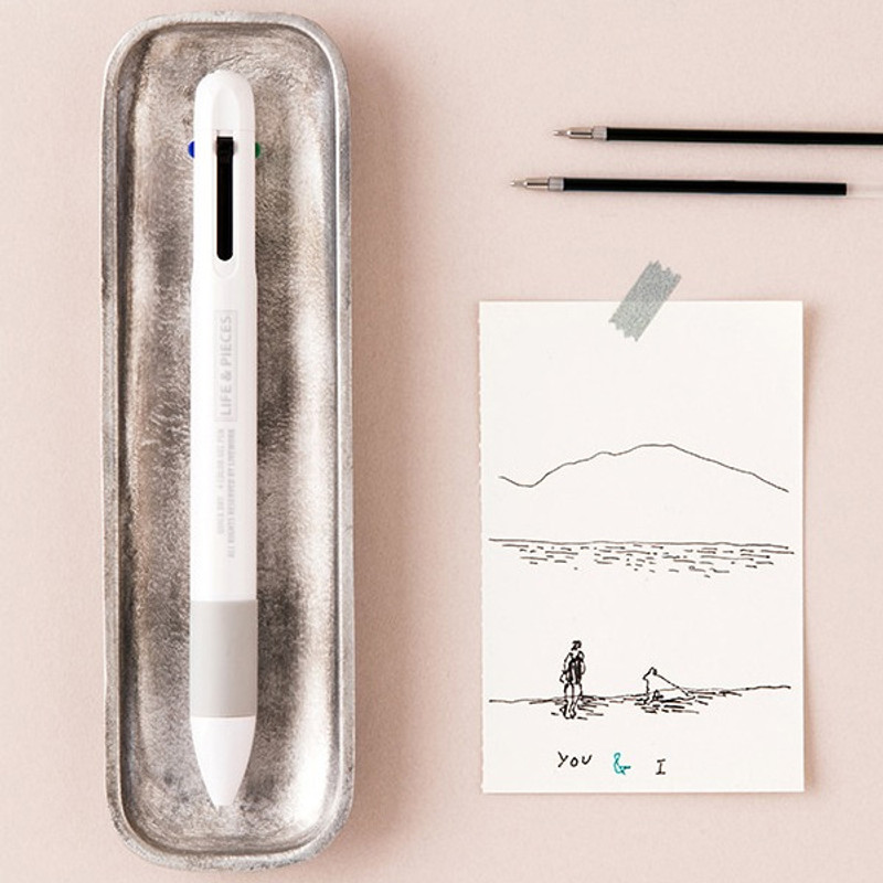 White - Life and pieces 4 in 1 multi gel pen 0.4 mm