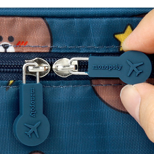 Rubber zipper slider - Line friends pattern travel hanging toiletry bag