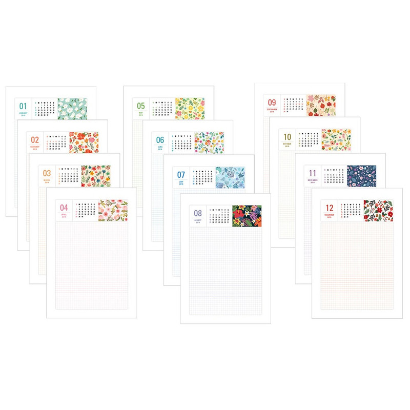 Ardium 2019 Flowery small desk flip calendar Ardium 2019 Flowery small desk flip calendar