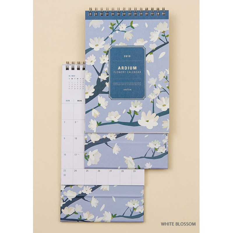 White blossom - Ardium 2019 Flowery small desk flip calendar White blossom - Ardium 2019 Flowery small desk flip calendar