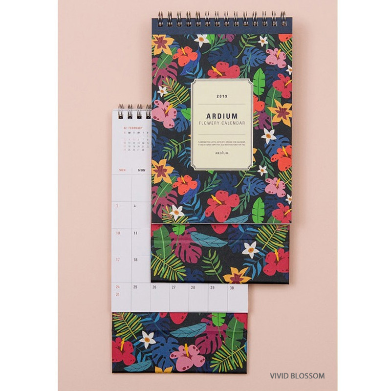 Vivid blossom - Ardium 2019 Flowery small desk flip calendar Vivid blossom - Ardium 2019 Flowery small desk flip calendar