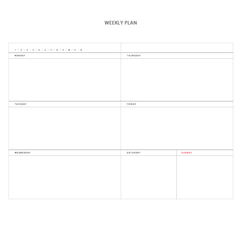 Weekly - Vintage new color dateless weekly journal planner 