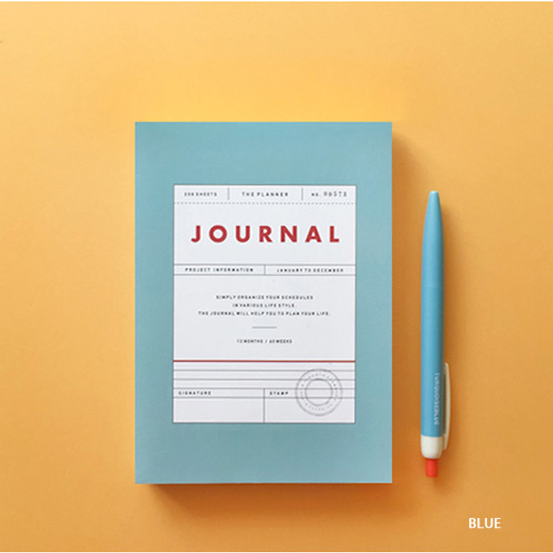 Blue - Vintage new color dateless weekly journal planner 