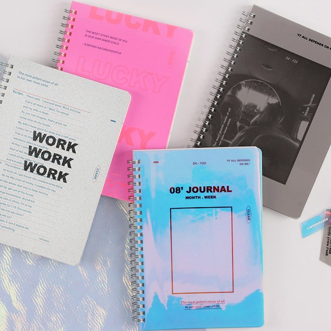 Wanna This Clear spiral bound undated weekly planner scheduler