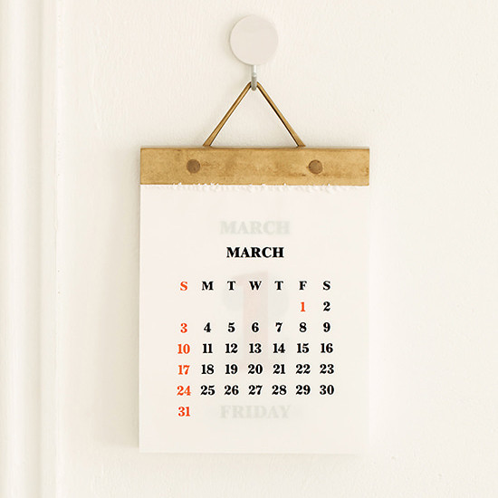 Monthly calendar page - 2019 Every day wall calendar