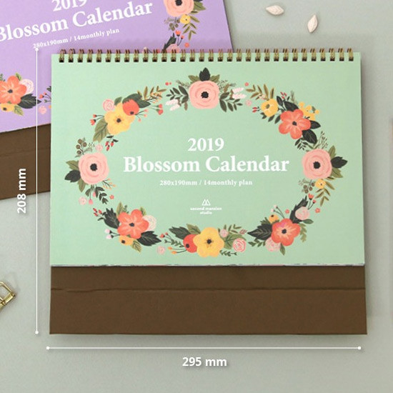 Size - Second mansion 2019 Blossom desk flip calendar 