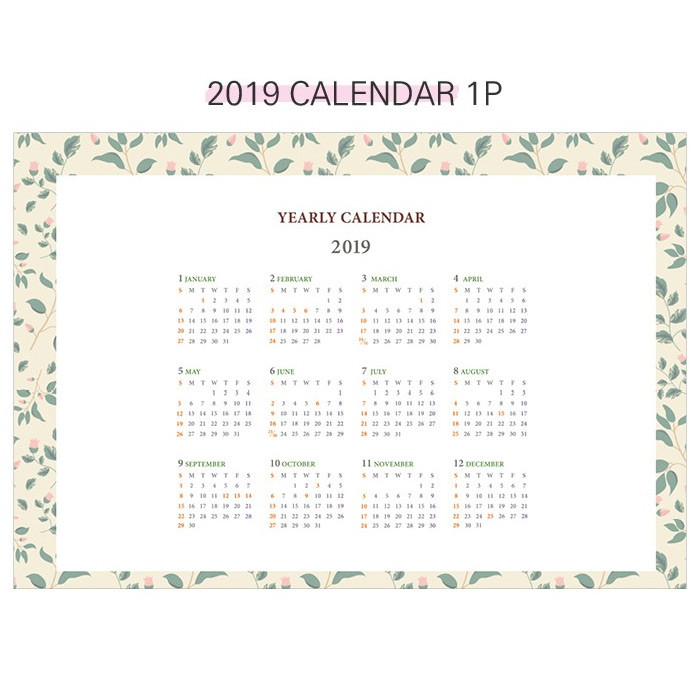 2019 Calendar - Second mansion 2019 Blossom desk flip calendar 