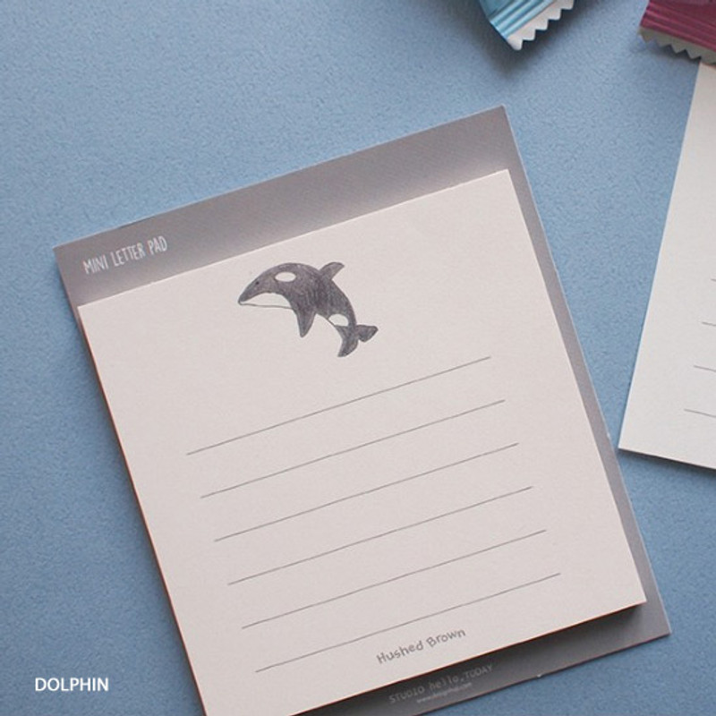 Dolphin - Hello Today Hushed brown small lined memo notepad Dolphin - Hello Today Hushed brown small lined memo notepad
