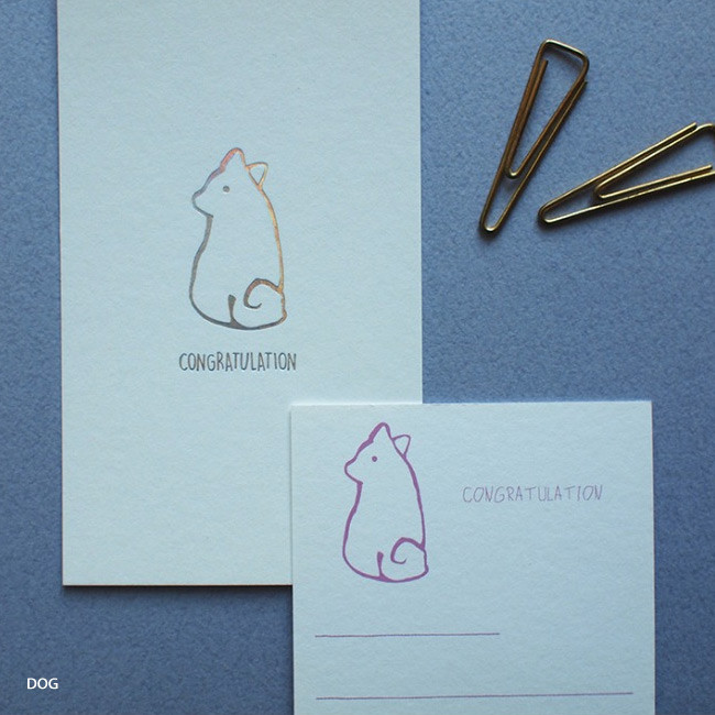 Dog - Hello Today Hushed brown twinkle animal message post card