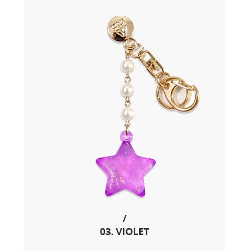 Violet - Second mansion Twinkle star acrylic key ring clip holder Violet - Second mansion Twinkle star acrylic key ring clip holder