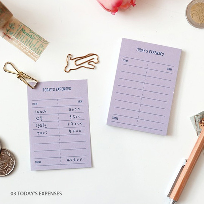 Today's expenses - PAPERIAN Make a memo sticky notepad Today's expenses - PAPERIAN Make a memo sticky notepad