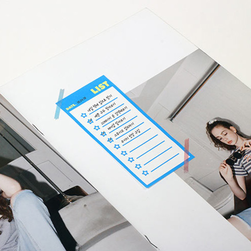 Example of use - Neon small checklist memo notepad Example of use - Neon small checklist memo notepad