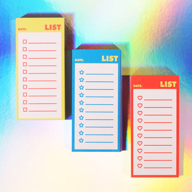 Lucalab Neon small checklist memo notepad Lucalab Neon small checklist memo notepad