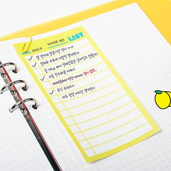 Example of use - Neon medium checklist memo notepad
