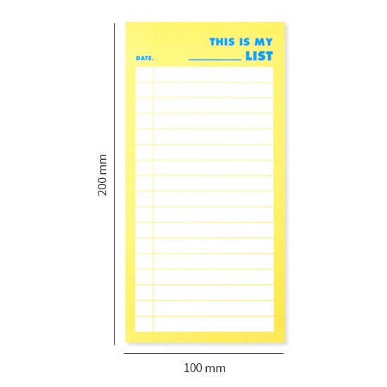 Size - Lucalab Neon large checklist memo notepad