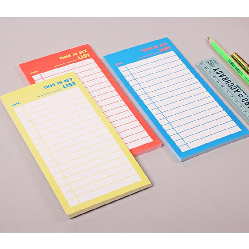 Lucalab Neon large checklist memo notepad