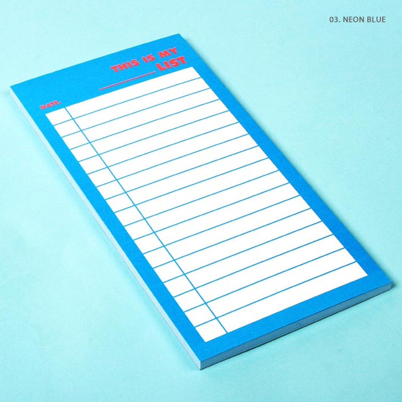 Neon blue - Lucalab Neon large checklist memo notepad