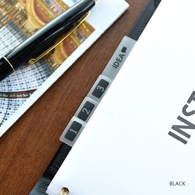 Black - Feel so good clear adhesive index tab deco sticker Black - Feel so good clear adhesive index tab deco sticker
