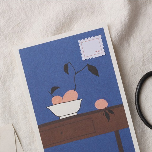 Example of use - Stamp and squared manuscript paper sticky notes memo notepad