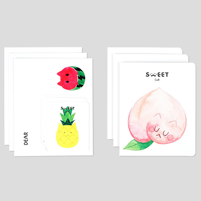 NACOO Sweet Cat Illustration Card Set