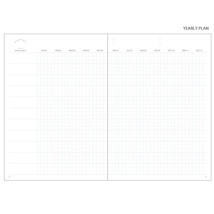Yearly plan -  Cloud story office life dateless daily planner