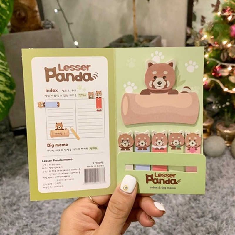 N.IVY Lesser panda sticky bookmark memo notepad set