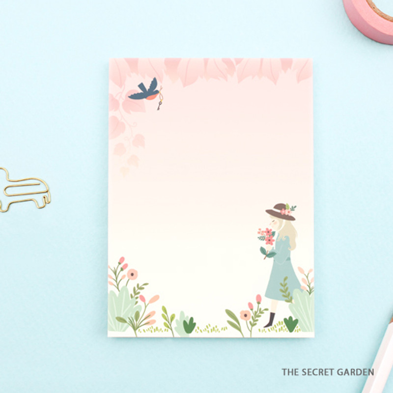 The secret garden - World literature illustration sticky memo notepad