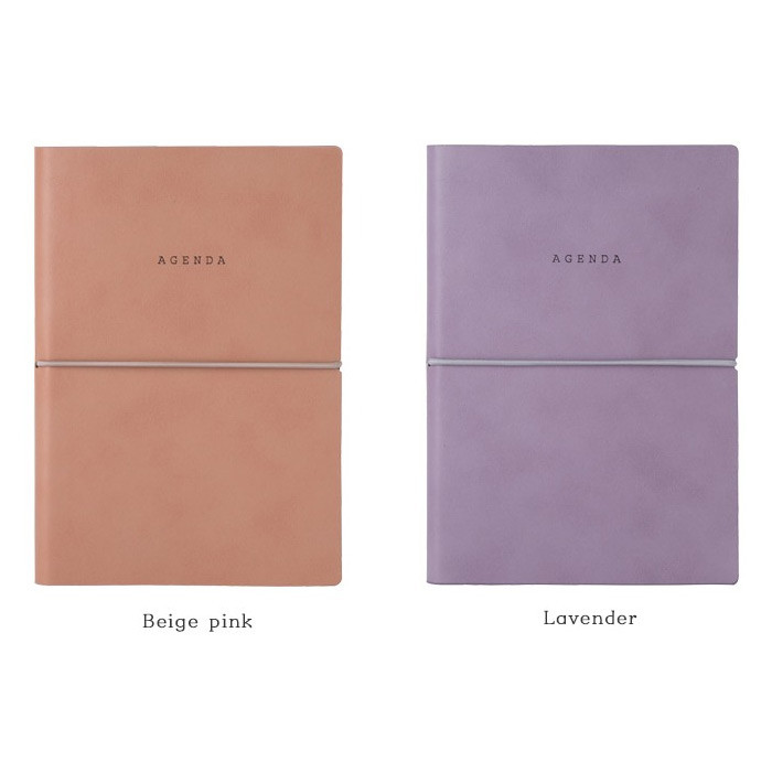 Beige pink, Lavender - Agenda large dateless weekly planner diary ver12