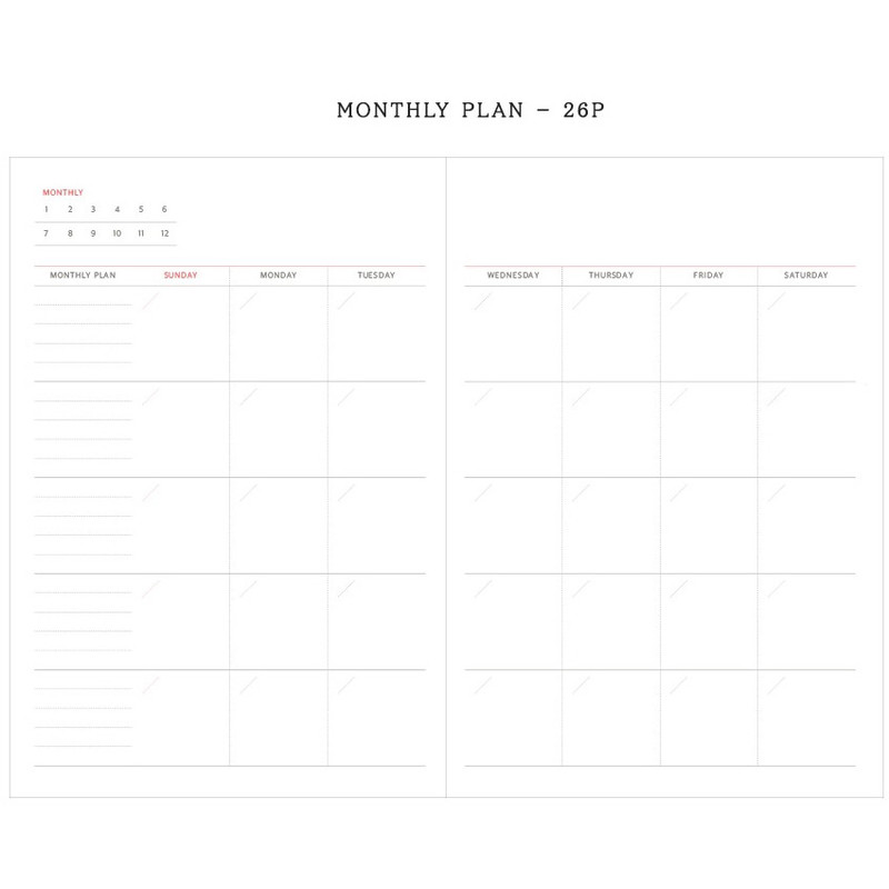 Monthly plan - Agenda large dateless weekly planner diary ver12