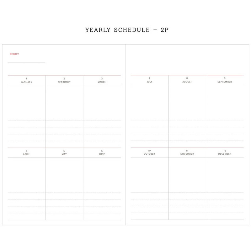 Yealy plan - Agenda large dateless weekly planner diary ver12