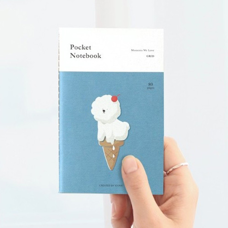 Small size - Pocket sewn bound small grid notebook ver.2 Small size - Pocket sewn bound small grid notebook ver.2