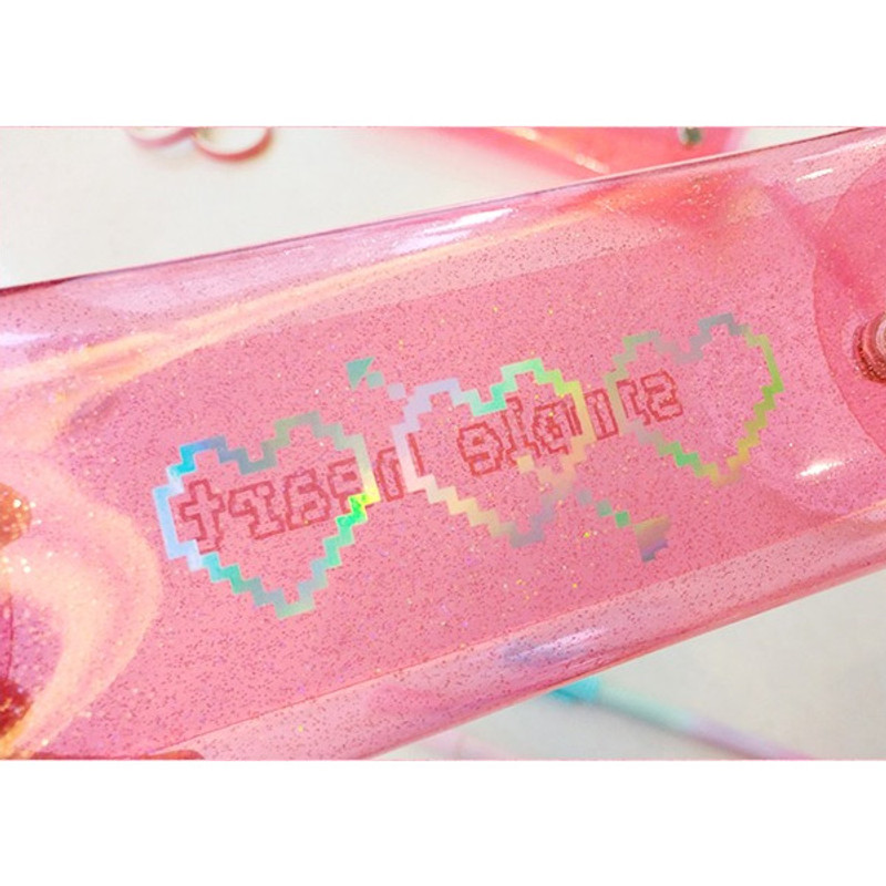 Glitter PVC - N.IVY Simple heart glitter folding pencil case