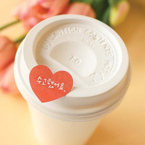 Example of use - Heart small sticky notes memo notepad for planner