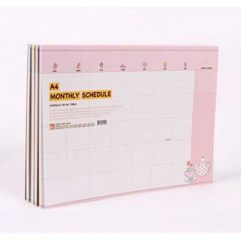A4 Size monthly schedule desk pad memo pad planner